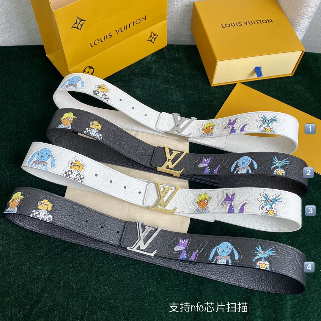 Louis Vuitton Male Basic Belt Cow Leather 40mm-l