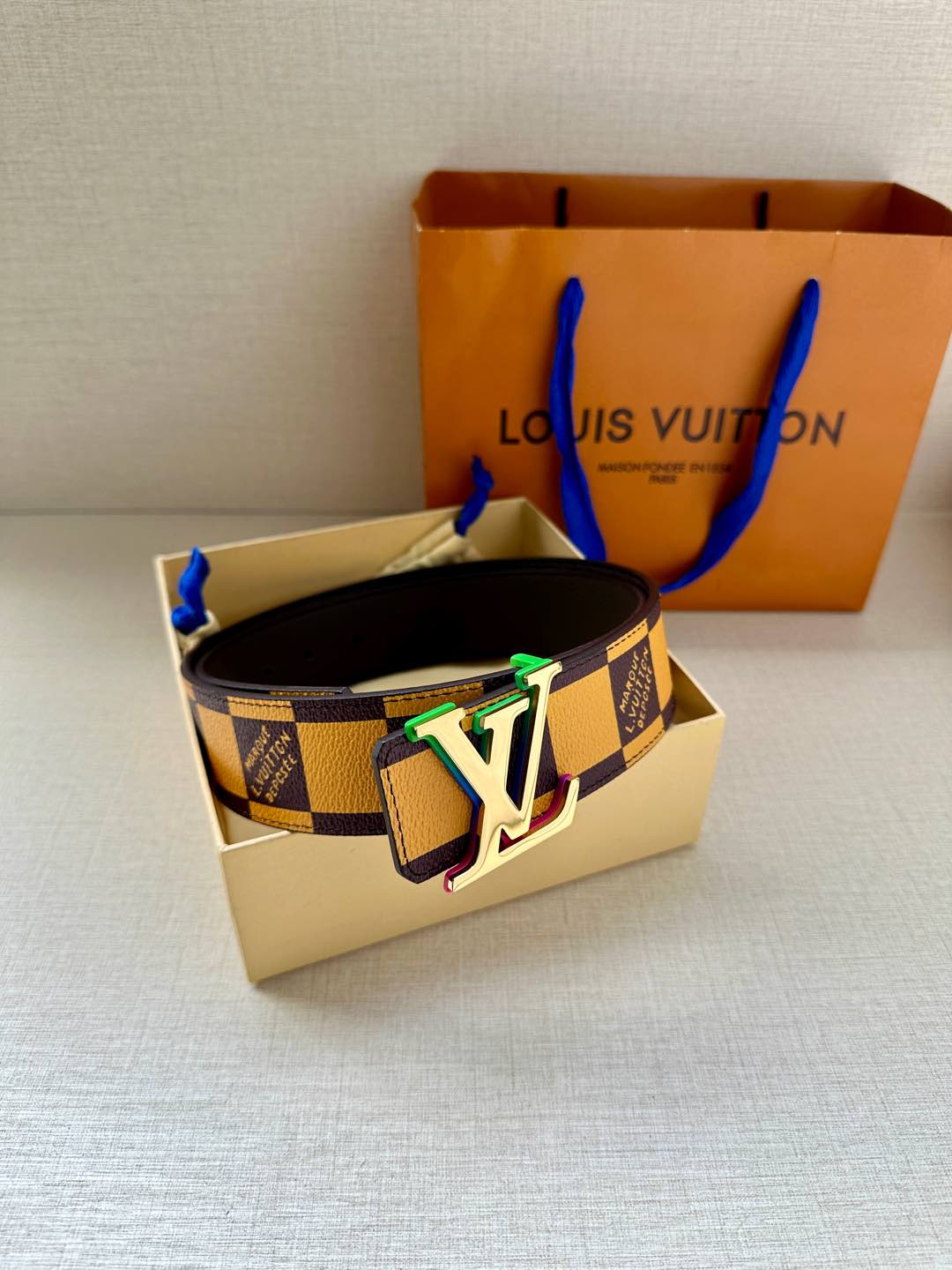 Louis Vuitton Male Basic Belt Cow Leather S-m-l