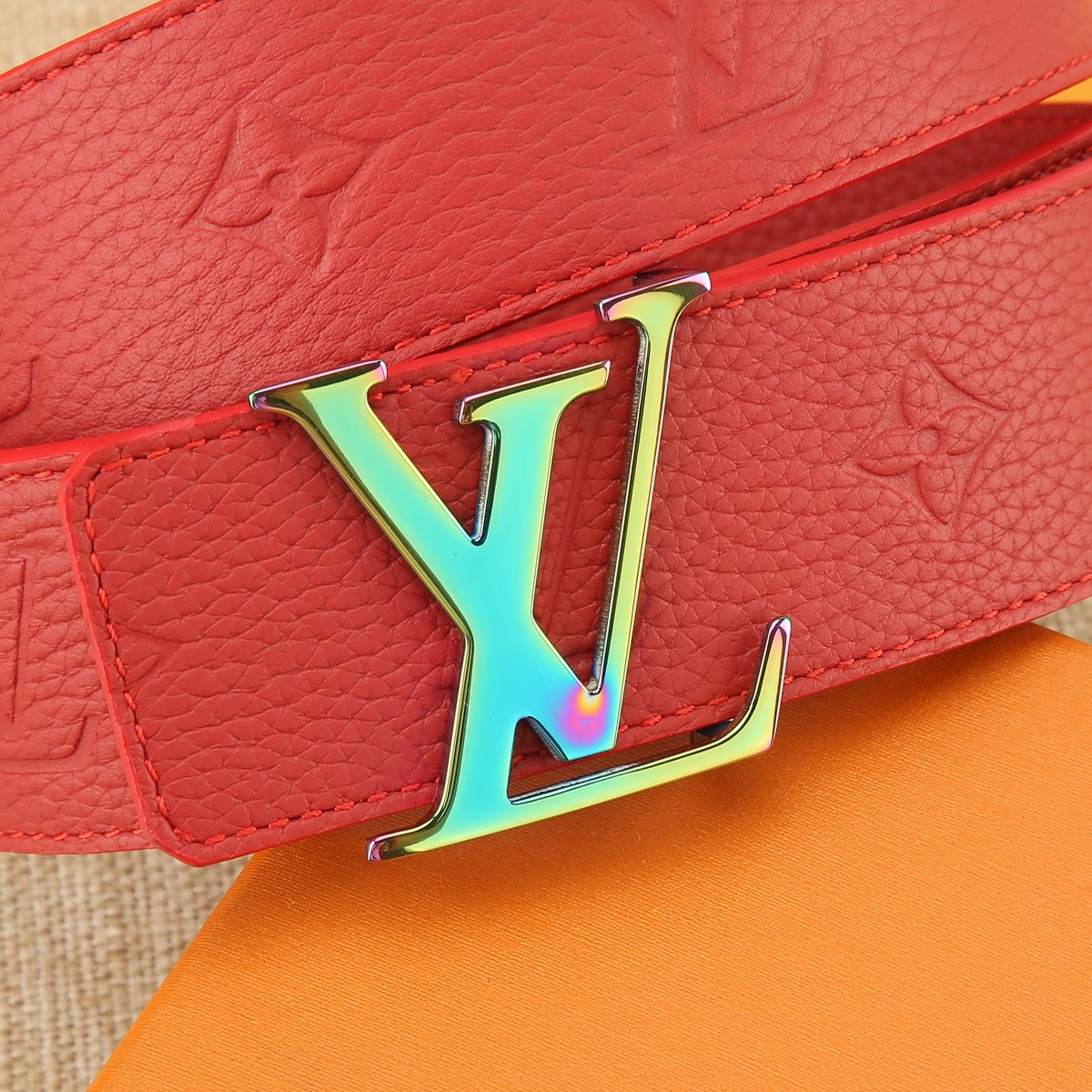 Louis Vuitton Male Leather Belt Cow Leather S-m-l
