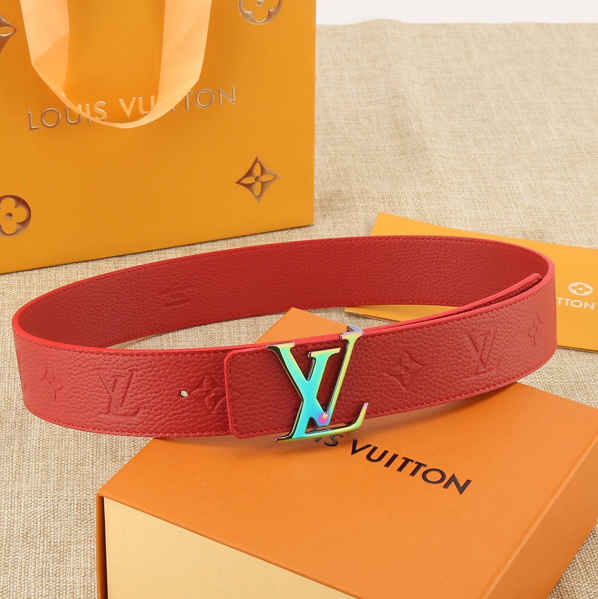 Louis Vuitton Male Leather Belt Cow Leather S-m-l