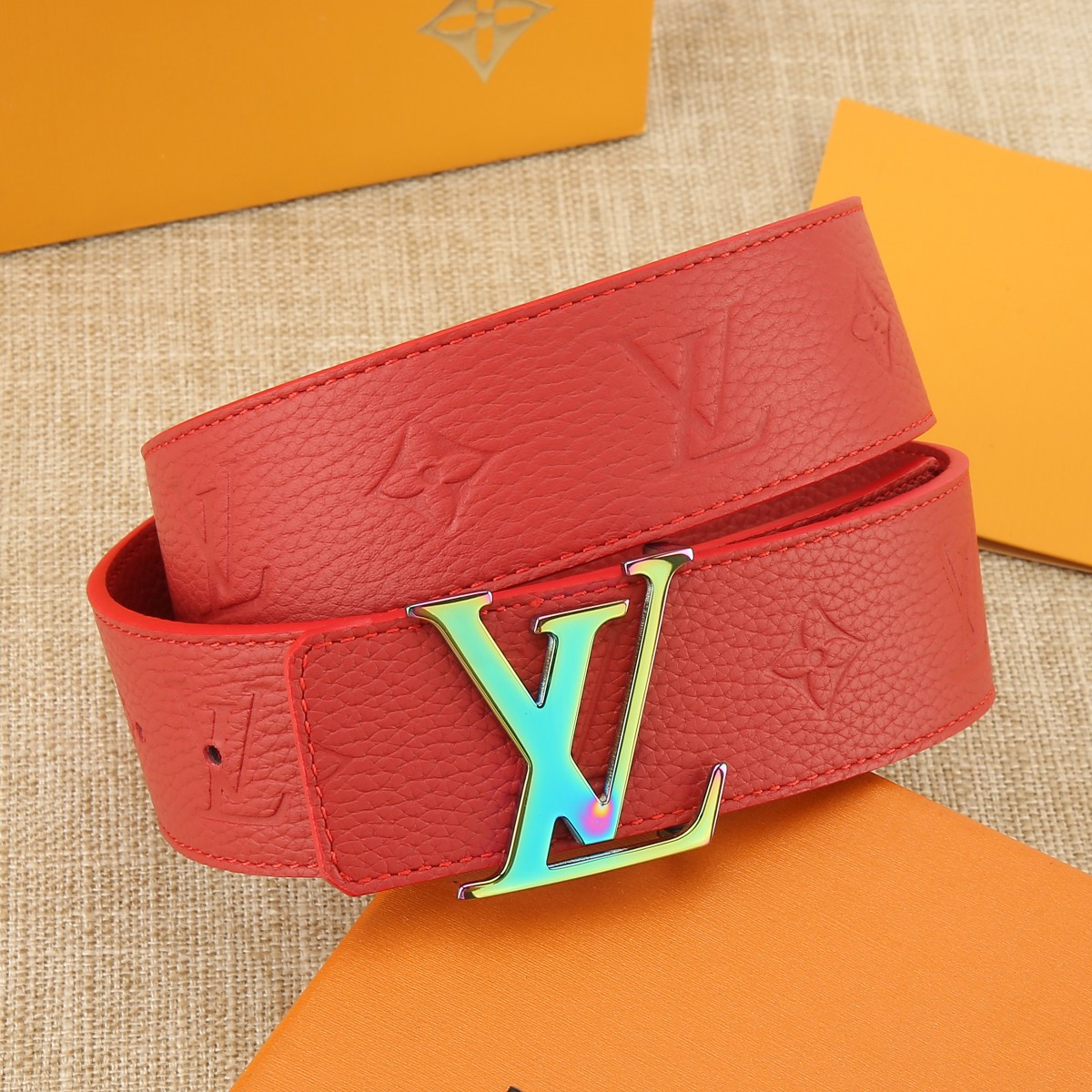 Louis Vuitton Male Leather Belt Cow Leather S-m-l