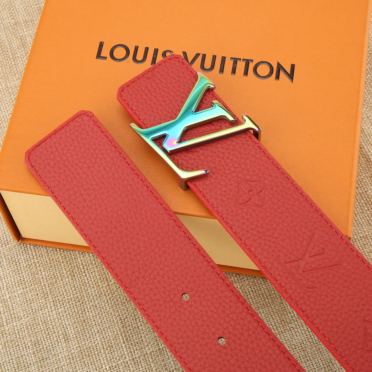 Louis Vuitton Male Leather Belt Cow Leather S-m-l