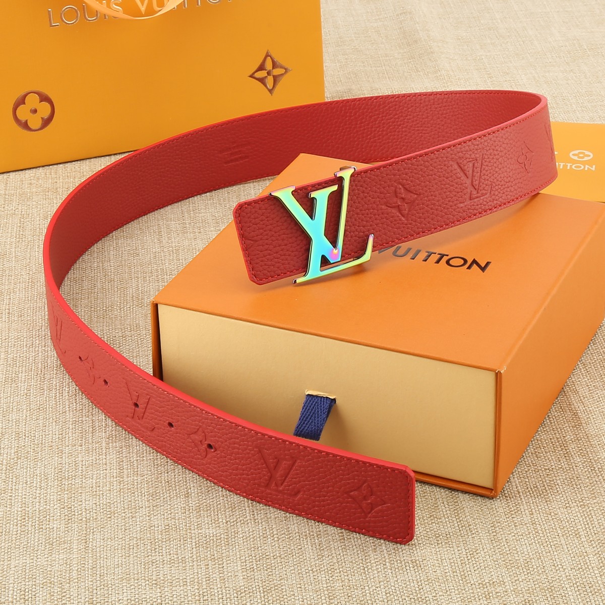 Louis Vuitton Male Leather Belt Cow Leather S-m-l