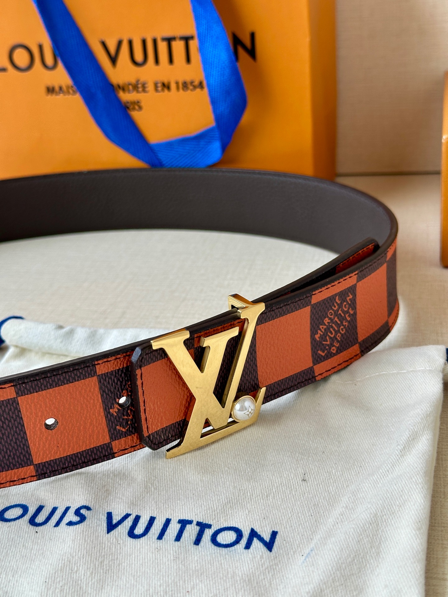 Louis Vuitton Male Basic Belt Cow Leather S-m-l