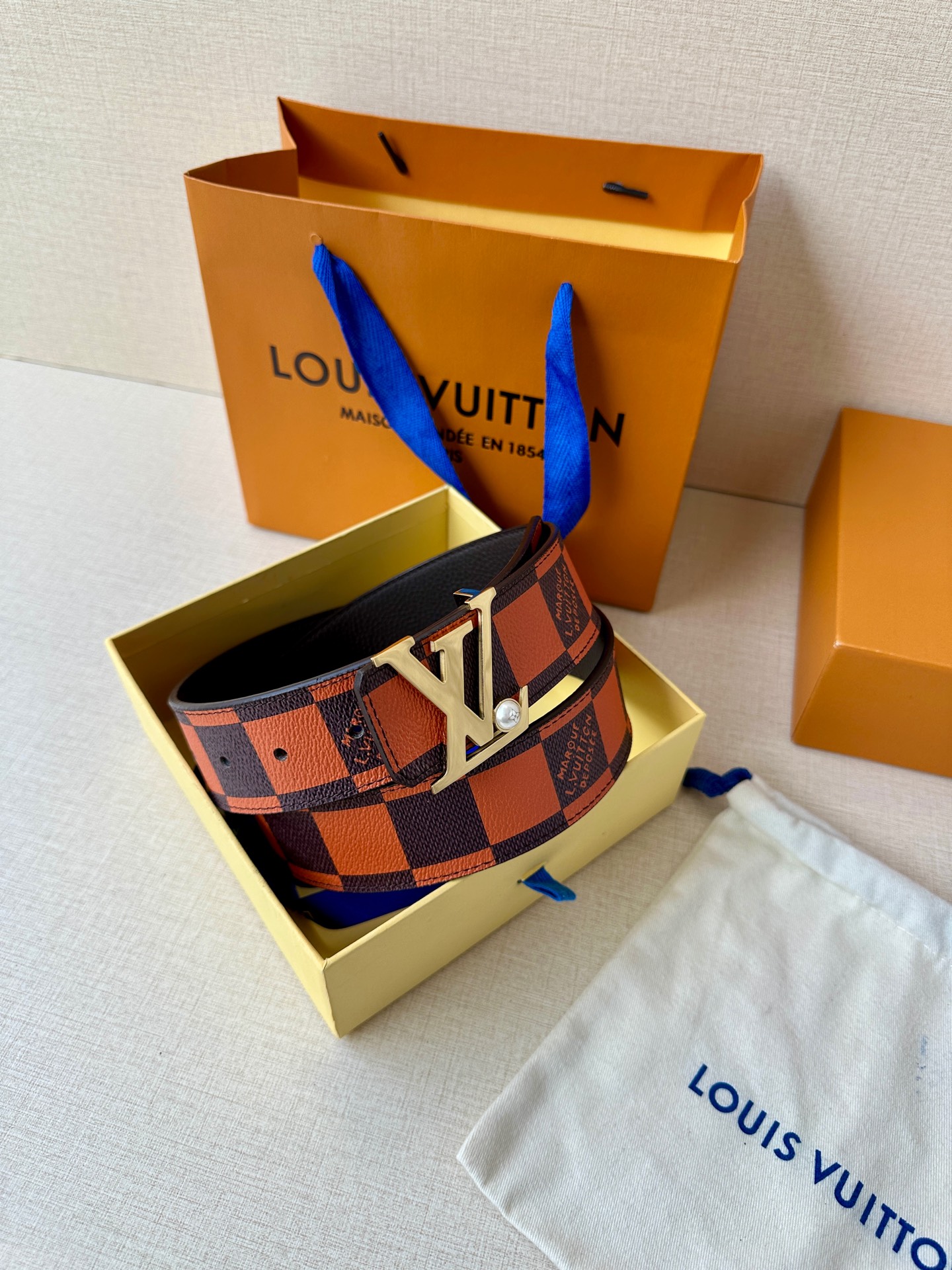 Louis Vuitton Male Basic Belt Cow Leather S-m-l