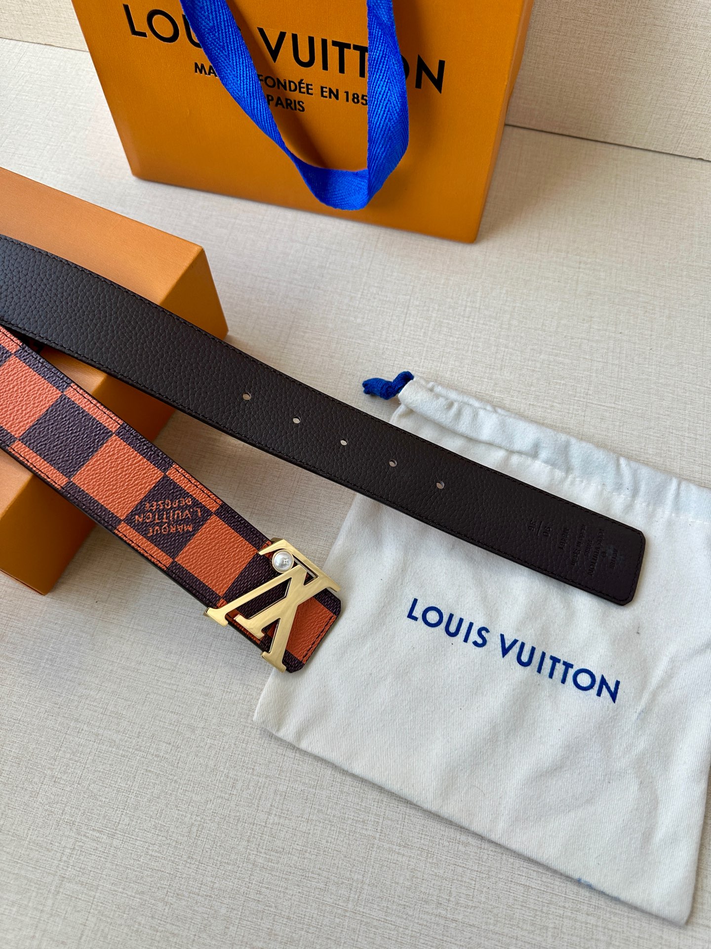 Louis Vuitton Male Basic Belt Cow Leather S-m-l