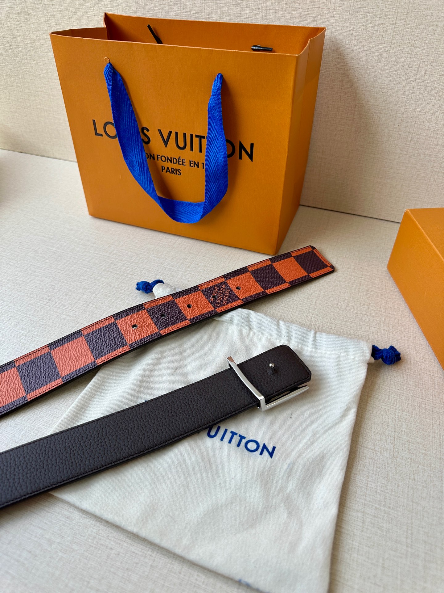 Louis Vuitton Male Basic Belt Cow Leather S-m-l