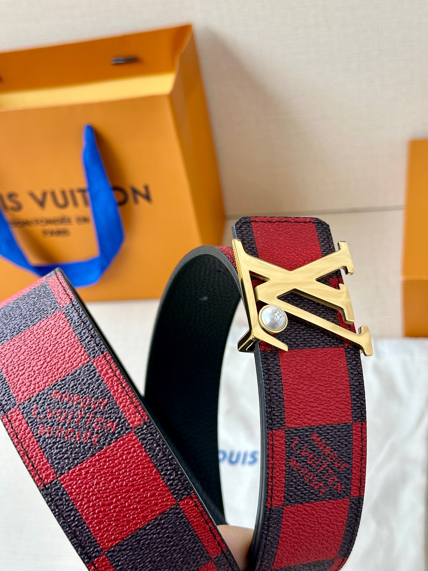 Louis Vuitton Male Basic Belt Cow Leather S-m-l