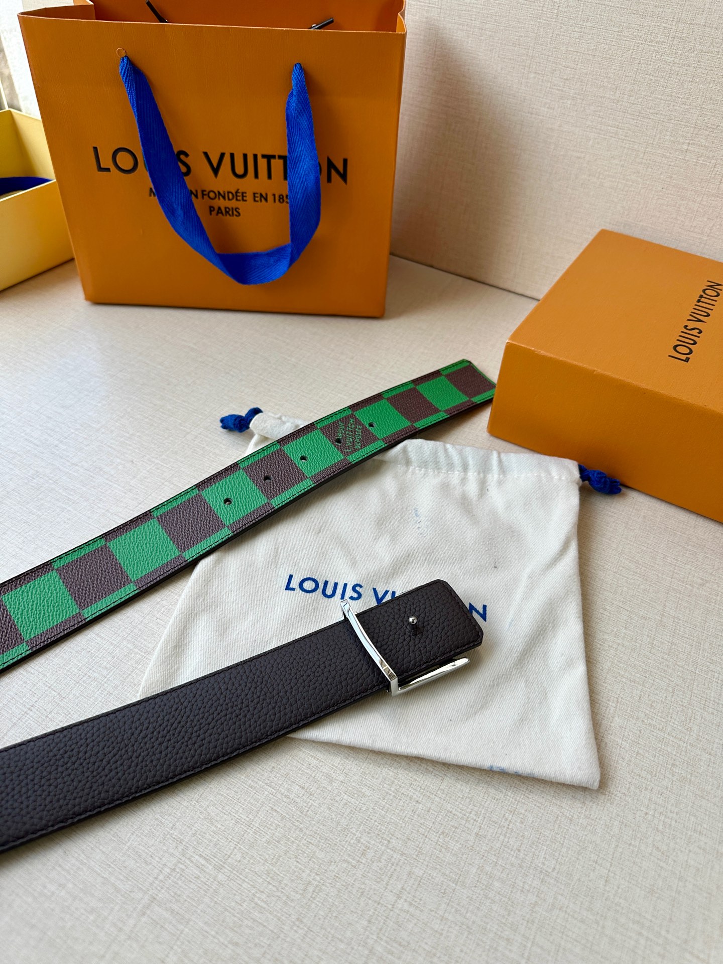 Louis Vuitton Male Basic Belt Cow Leather S-m-l