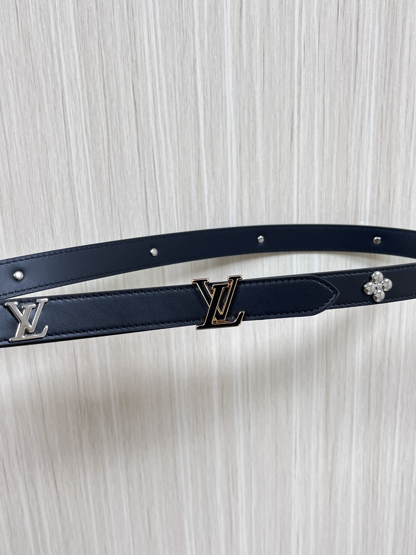 Louis Vuitton Basic Belt Cow Leather Black M-l