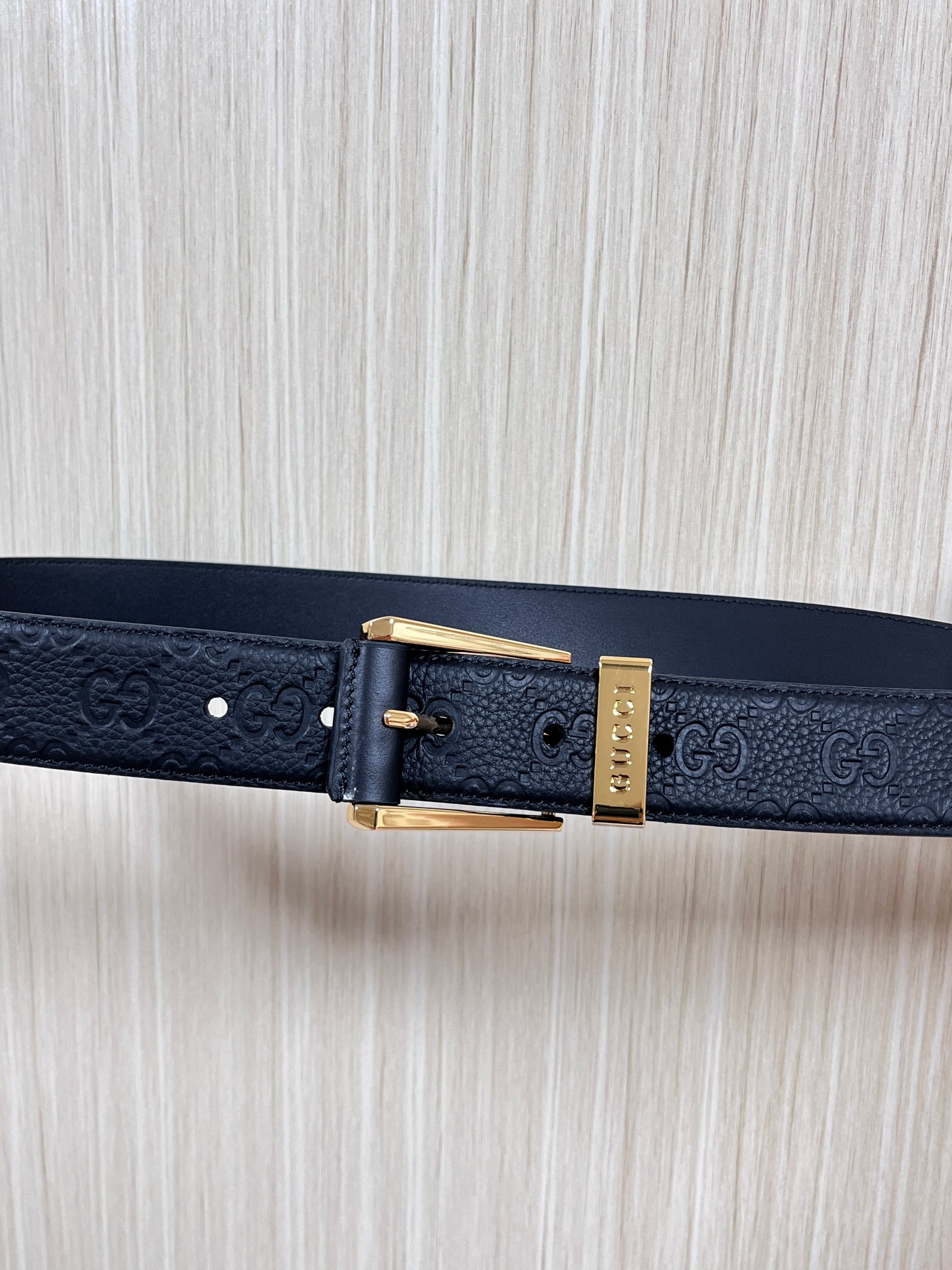 Gucci Pin Buckle Belt Cow Leather Wide Width