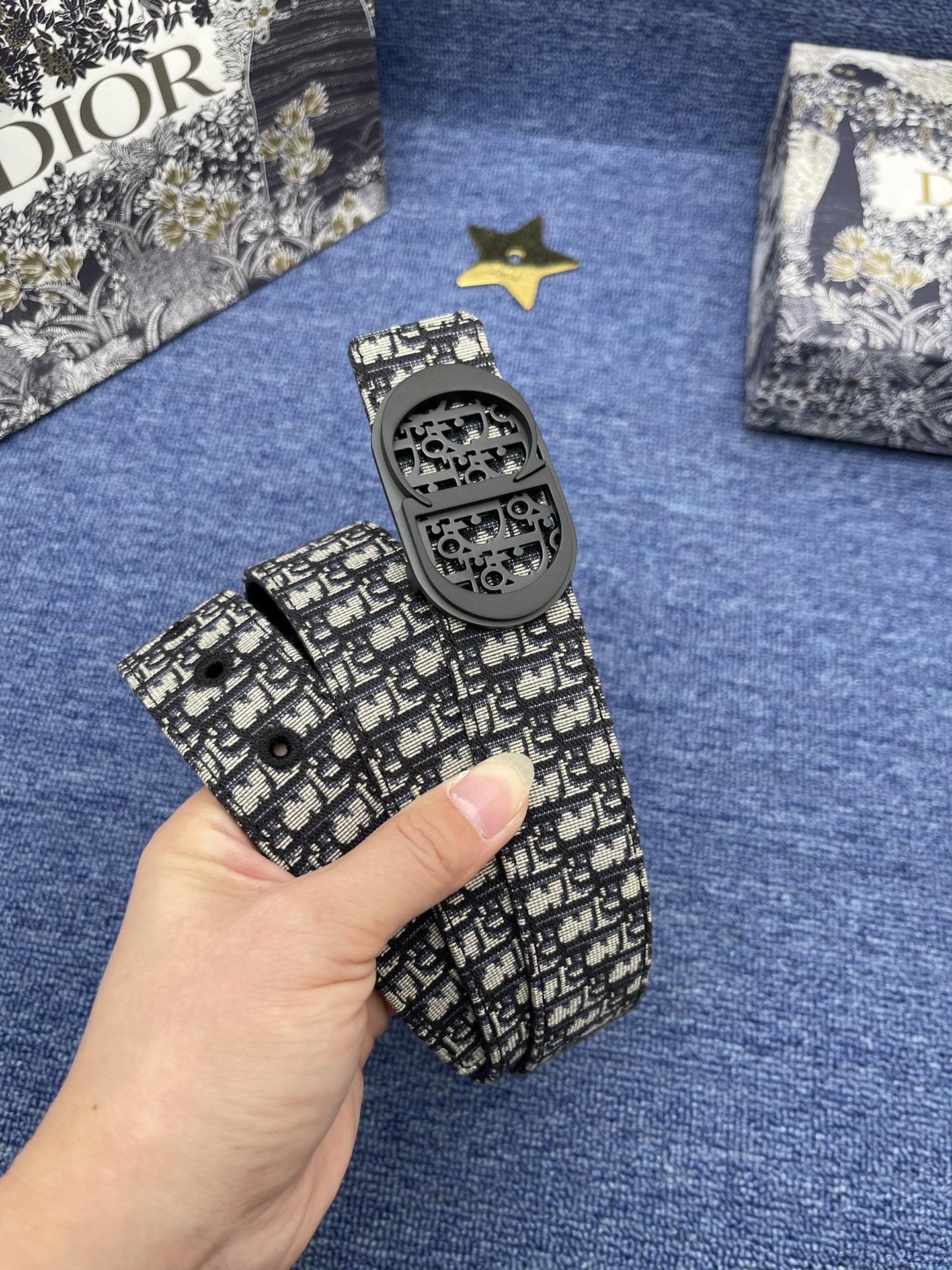 Dior Male Basic Belt Cow Leather Gold S-m