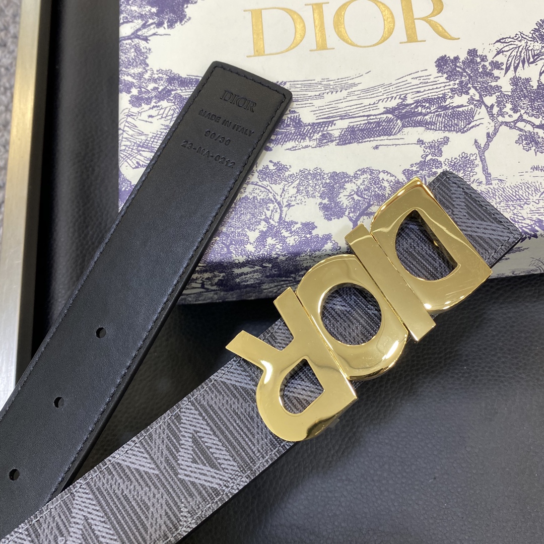 Dior Male Leather Belt Top Grain Leather M