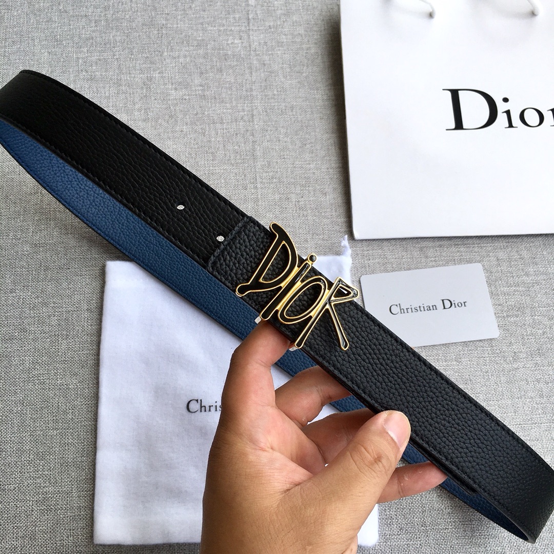 Dior Leather Belt Top Grain Leather 35mm