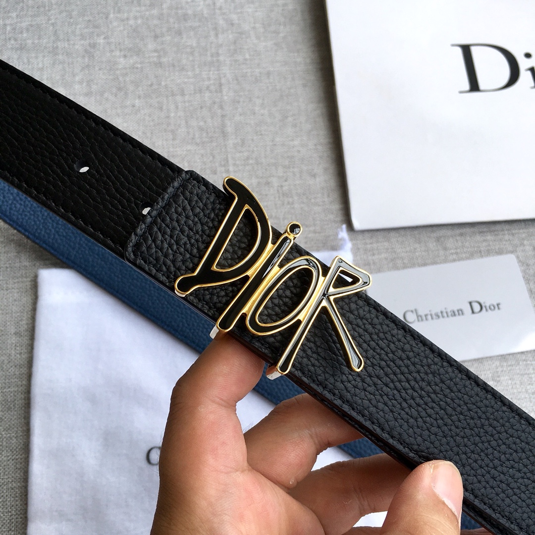 Dior Leather Belt Top Grain Leather 35mm