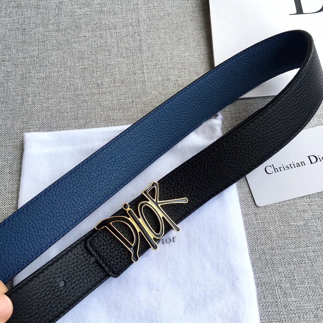 Dior Leather Belt Top Grain Leather 35mm