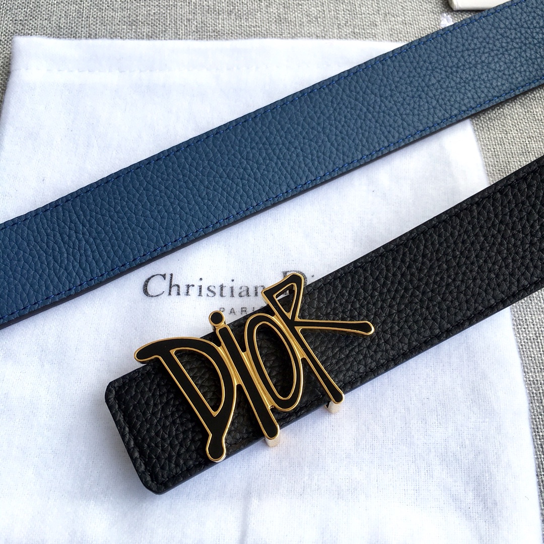 Dior Leather Belt Top Grain Leather 35mm