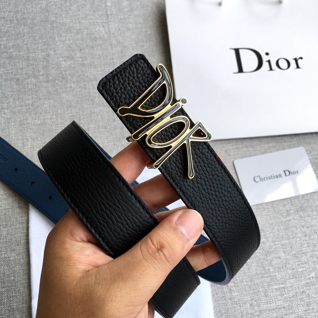 Dior Leather Belt Top Grain Leather 35mm