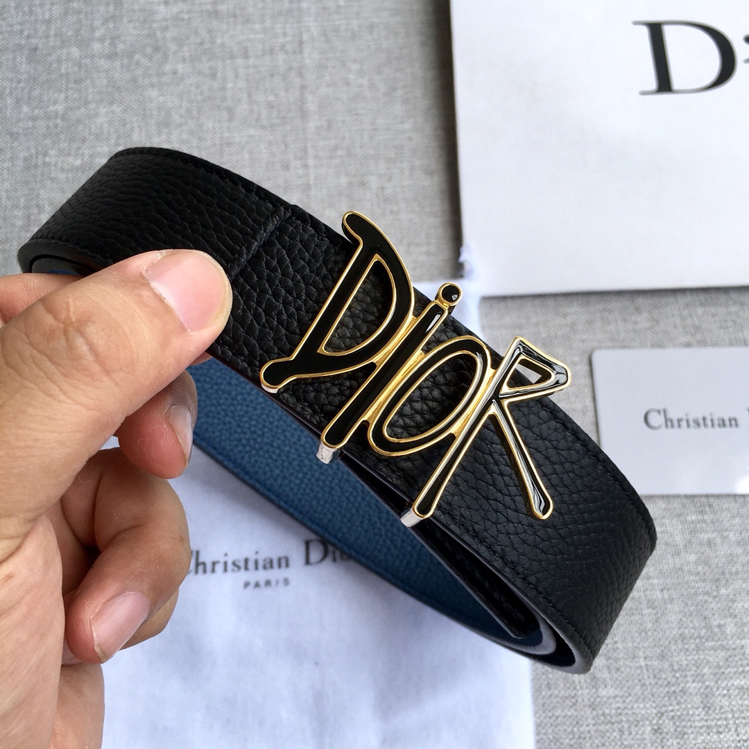 Dior Leather Belt Top Grain Leather 35mm