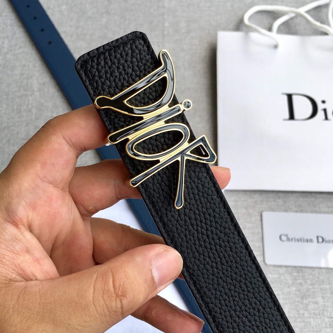 Dior Leather Belt Top Grain Leather 35mm