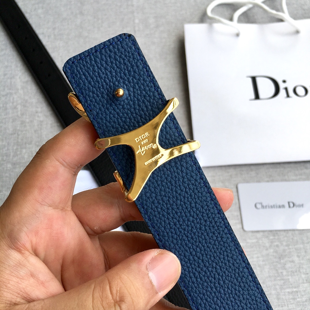 Dior Leather Belt Top Grain Leather 35mm