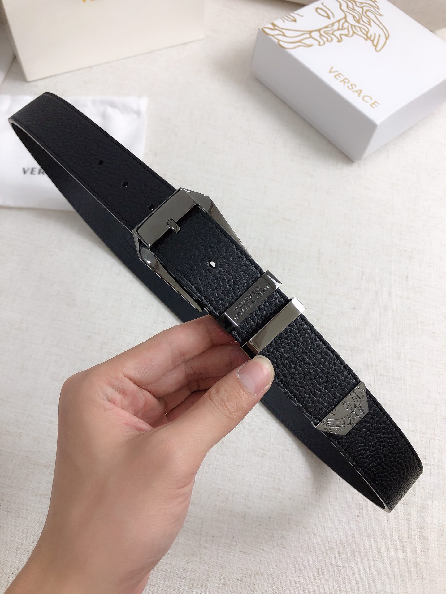 Versace Leather Belt Cow Leather M