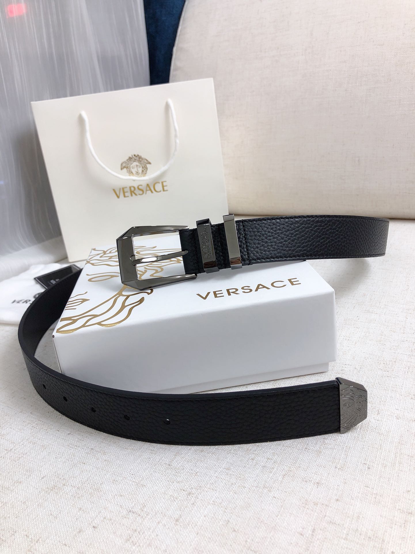 Versace Leather Belt Cow Leather M