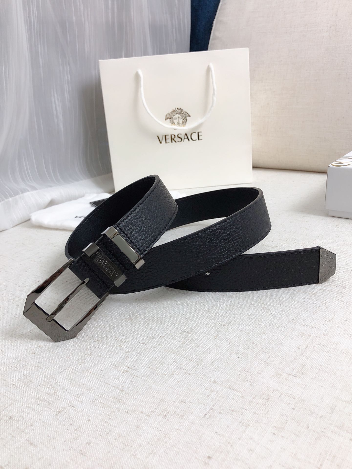 Versace Leather Belt Cow Leather M