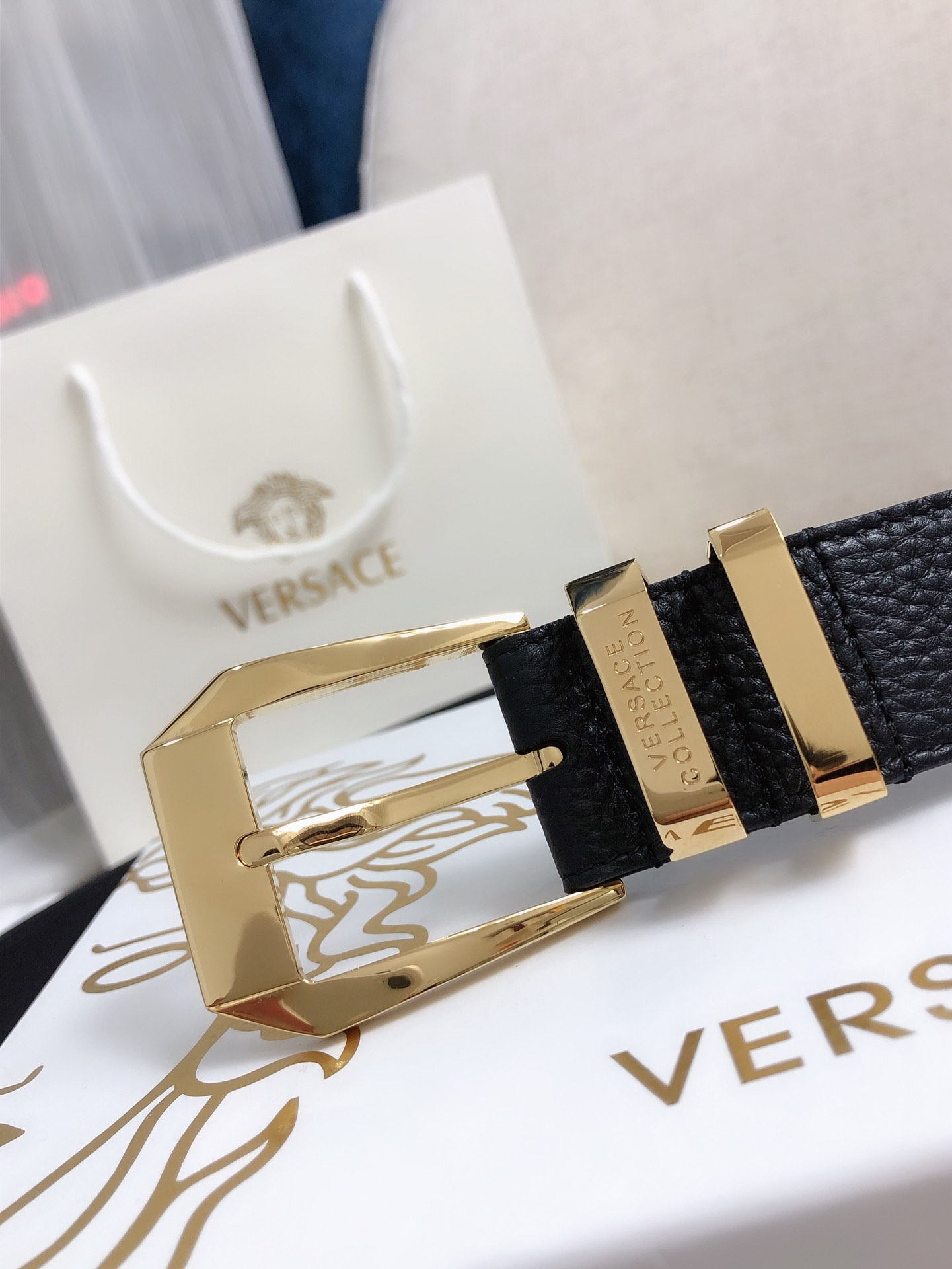 Versace Leather Belt Cow Leather M