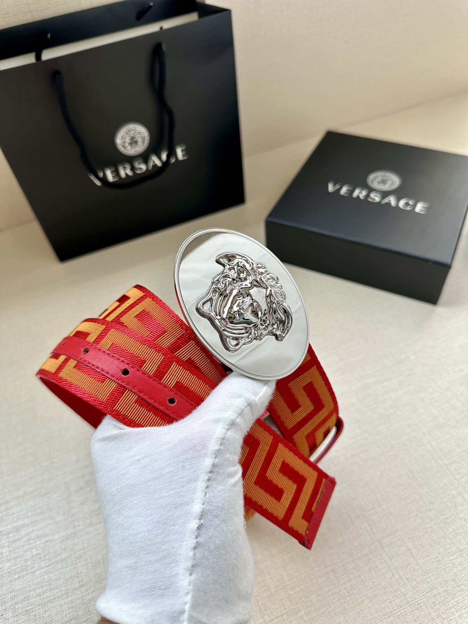 Versace Male Basic Belt Cow Leather S-m