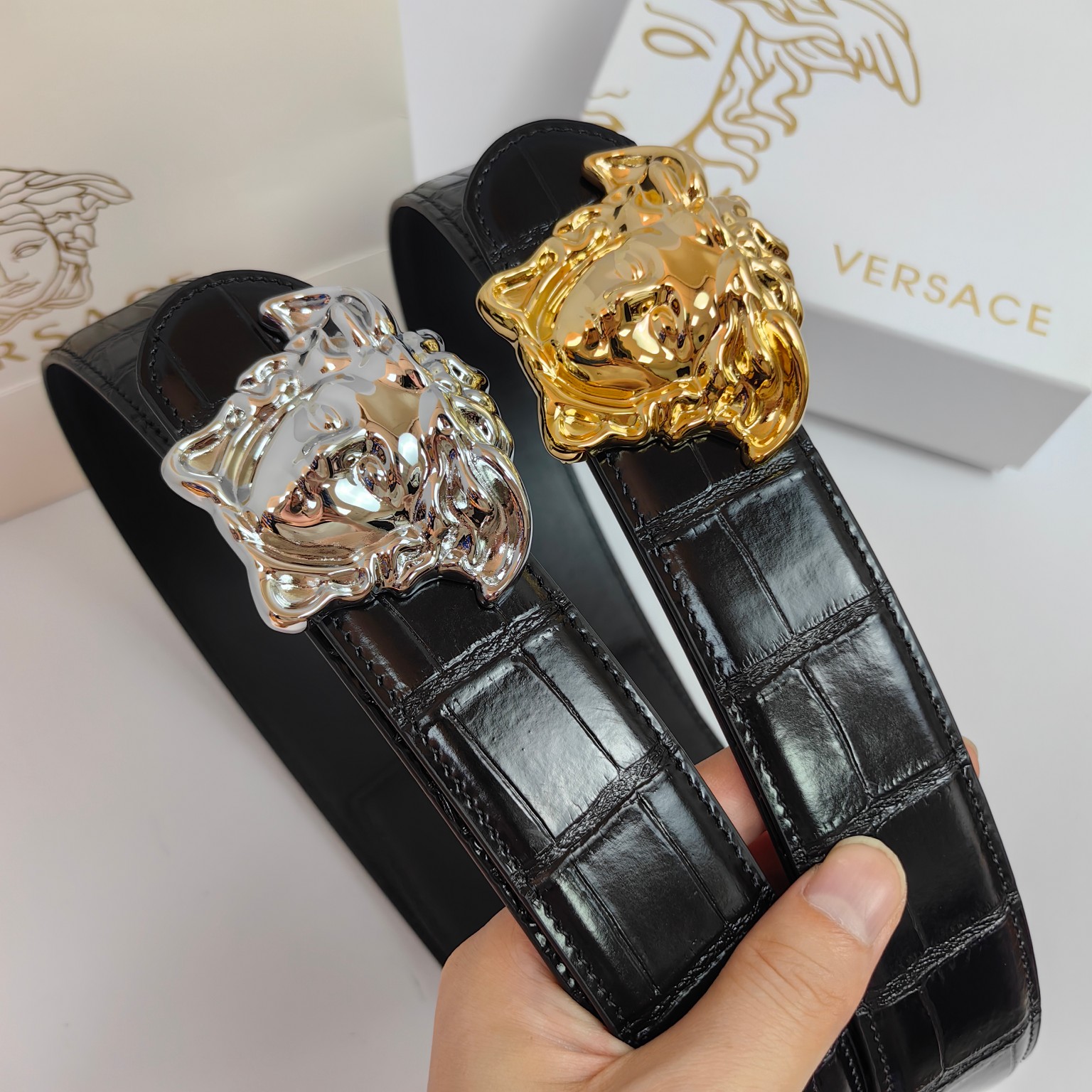 Versace Male Leather Belt Cow Leather S-m