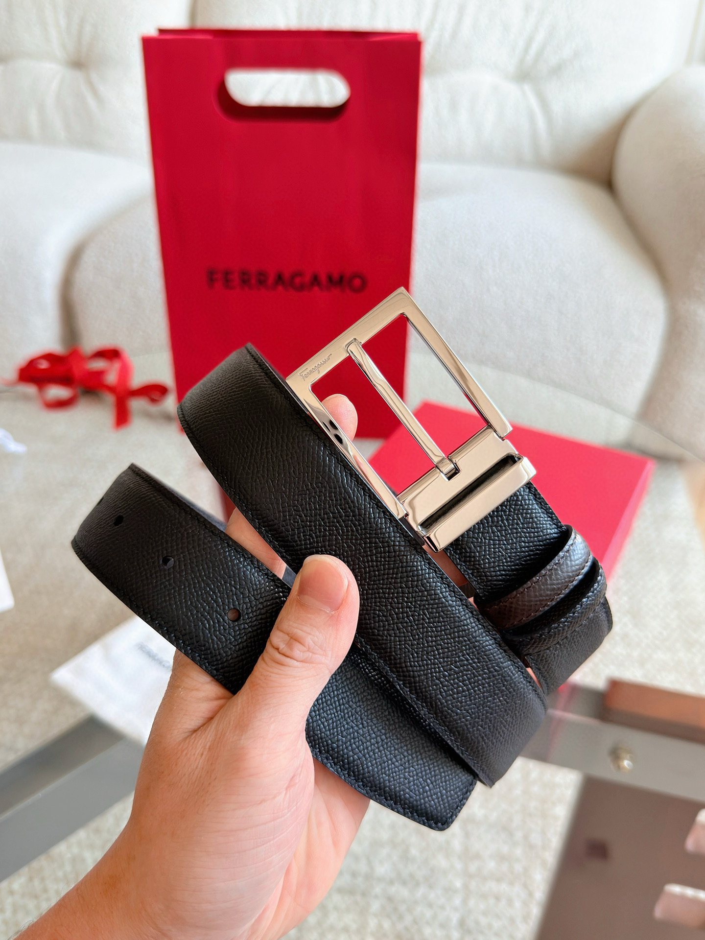 Salvatore Ferragamo Leather Belt 35mm