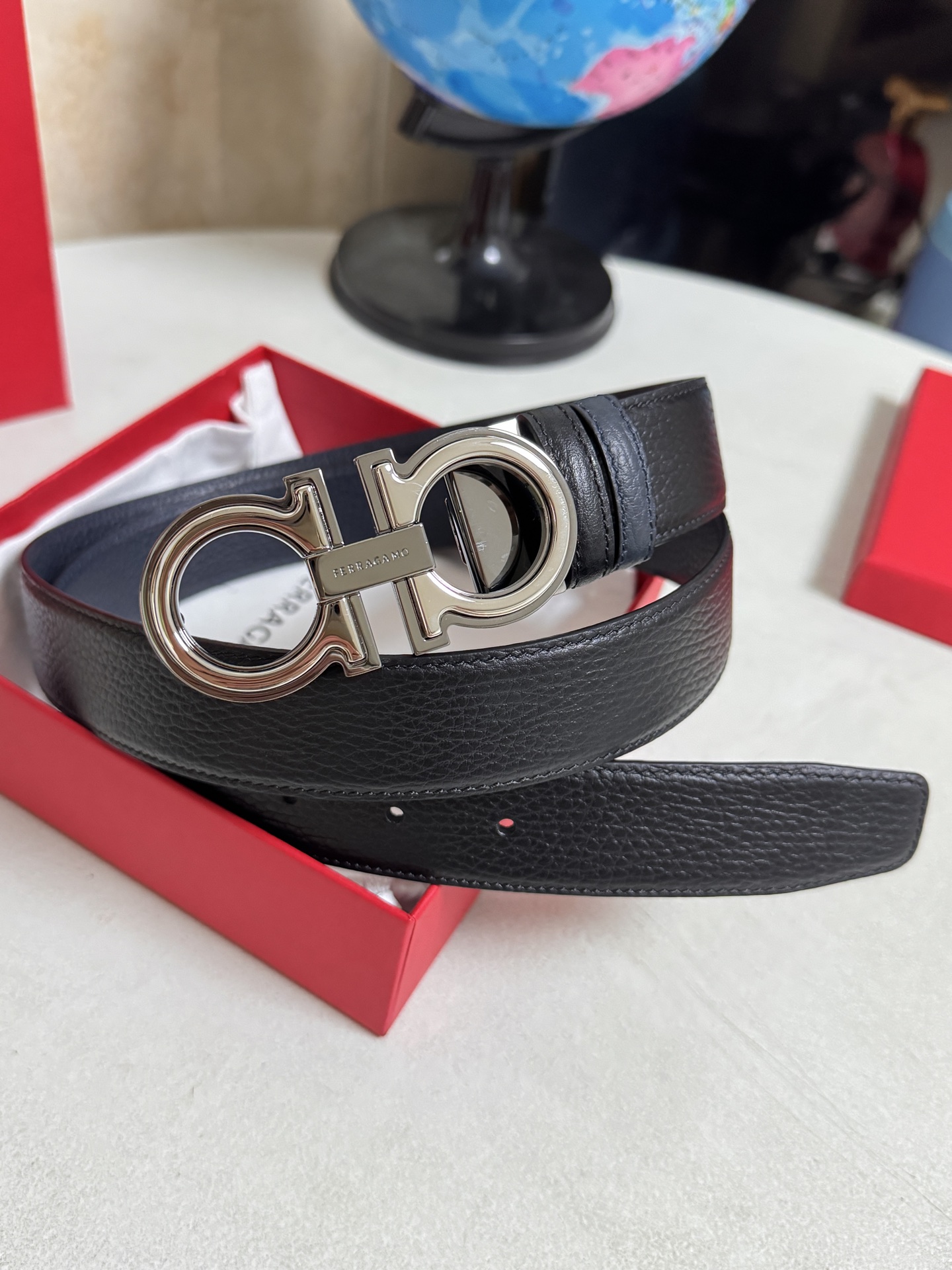 Salvatore Ferragamo Male Basic Belt Cow Leather Black M