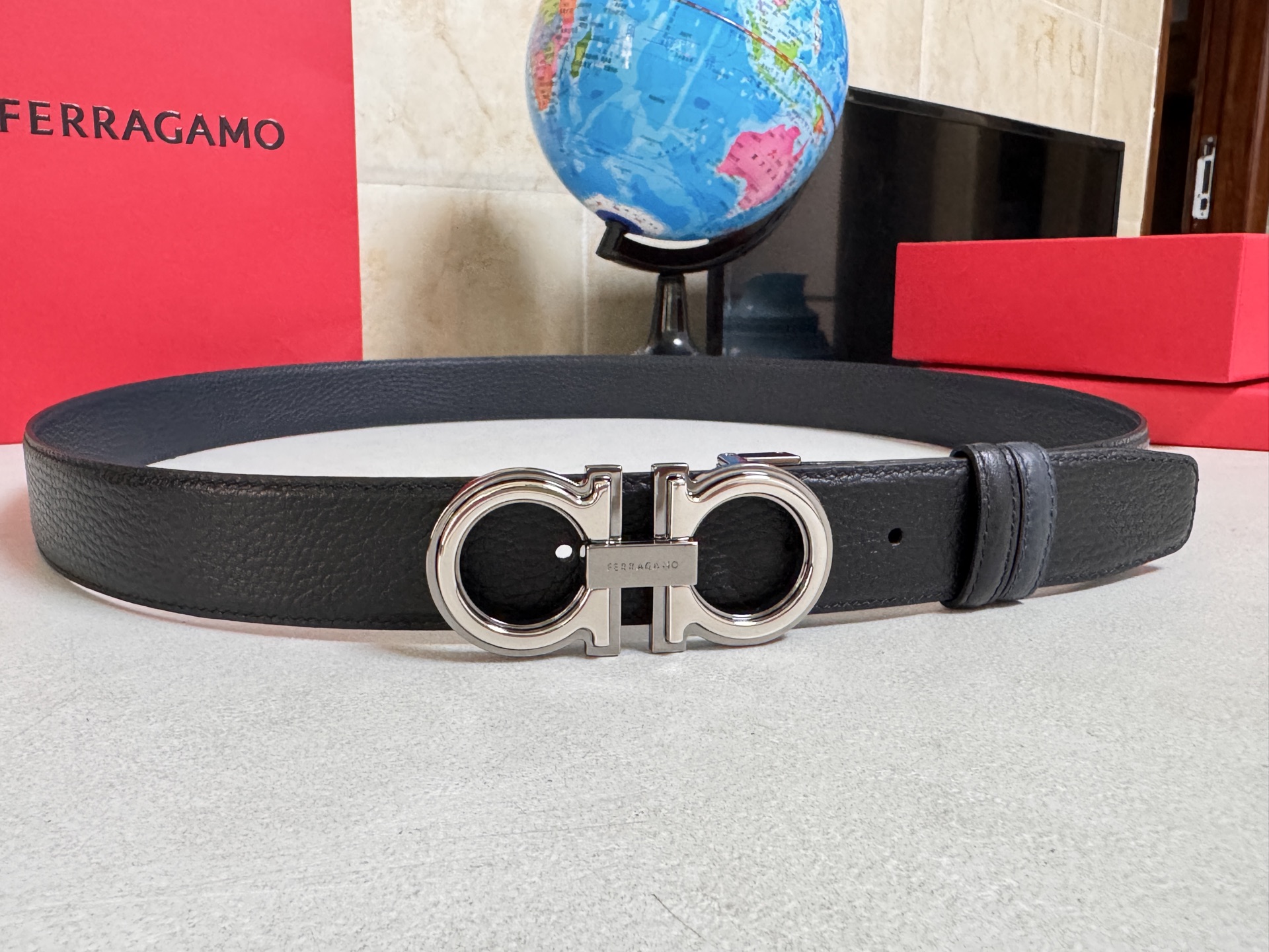 Salvatore Ferragamo Male Basic Belt Cow Leather Black M