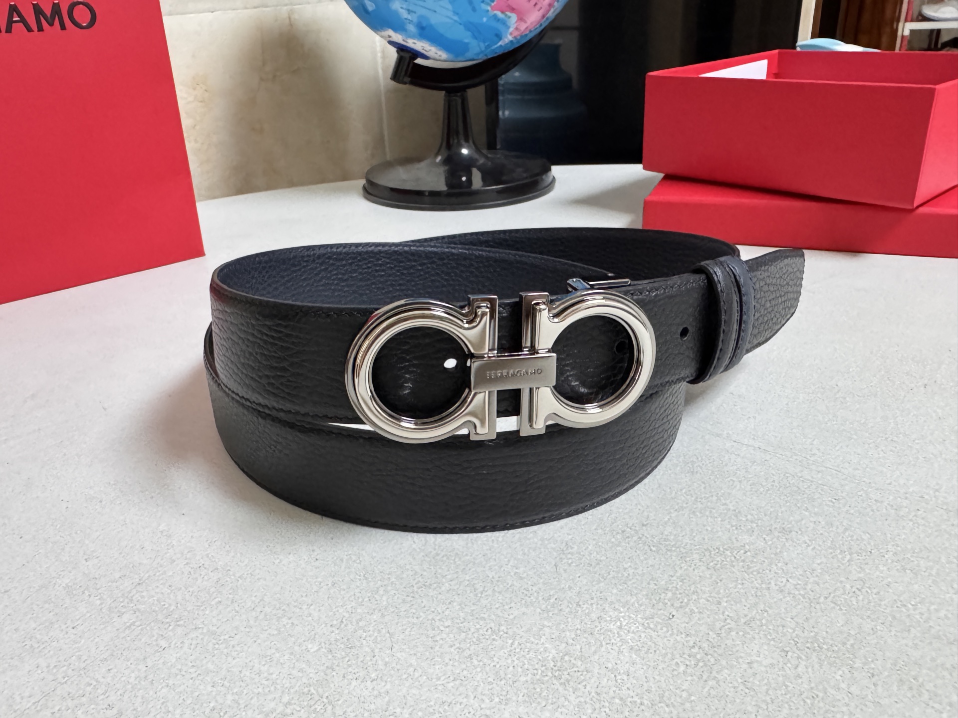 Salvatore Ferragamo Male Basic Belt Cow Leather Black M