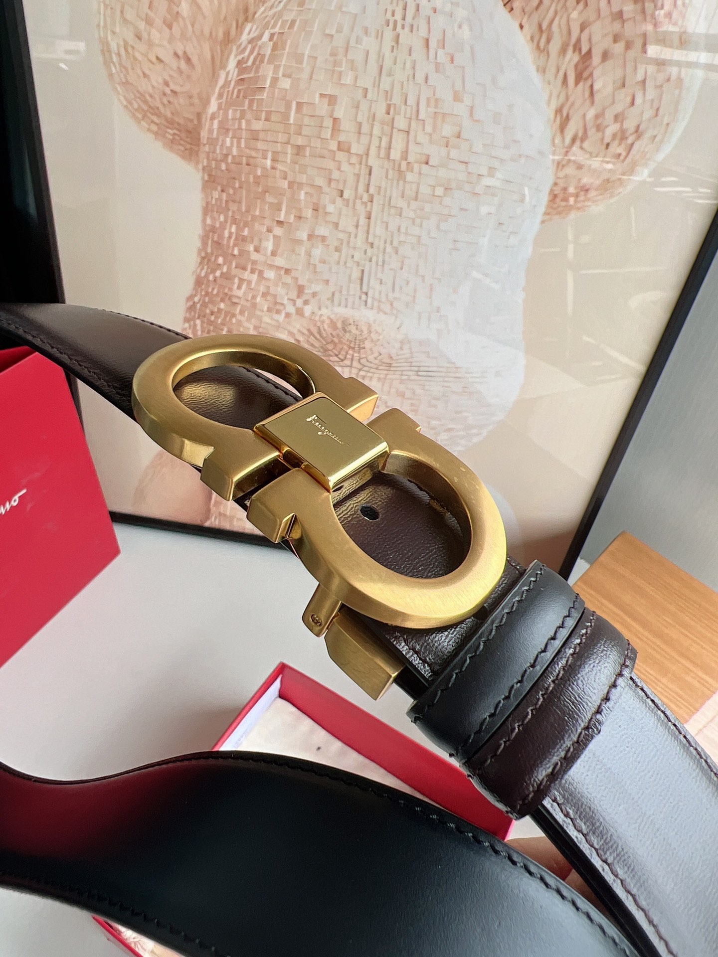 Salvatore Ferragamo Male Leather Belt Top Grain Leather M