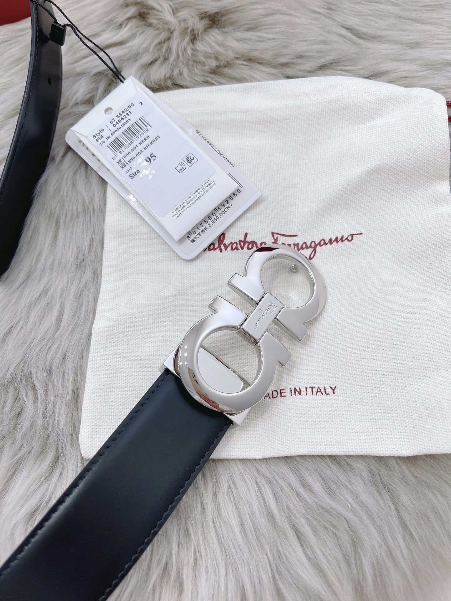 Salvatore Ferragamo Male Leather Belt Top Grain Leather M