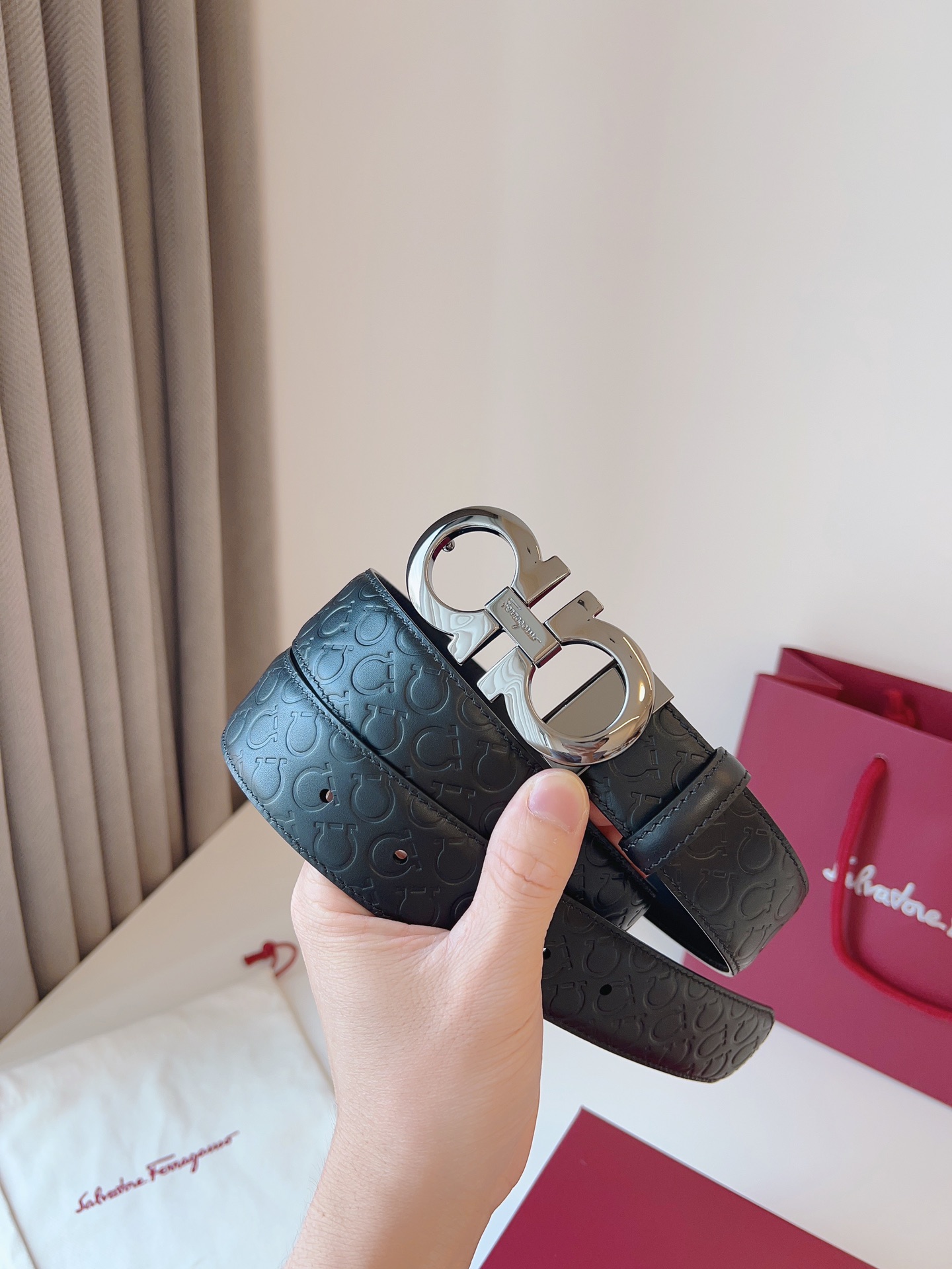 Salvatore Ferragamo Leather Belt 35mm-m