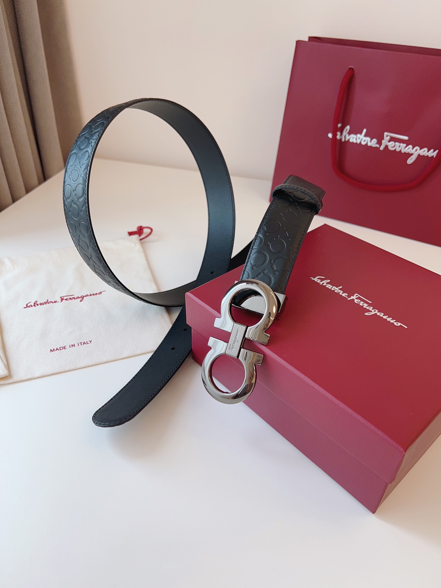 Salvatore Ferragamo Leather Belt 35mm-m