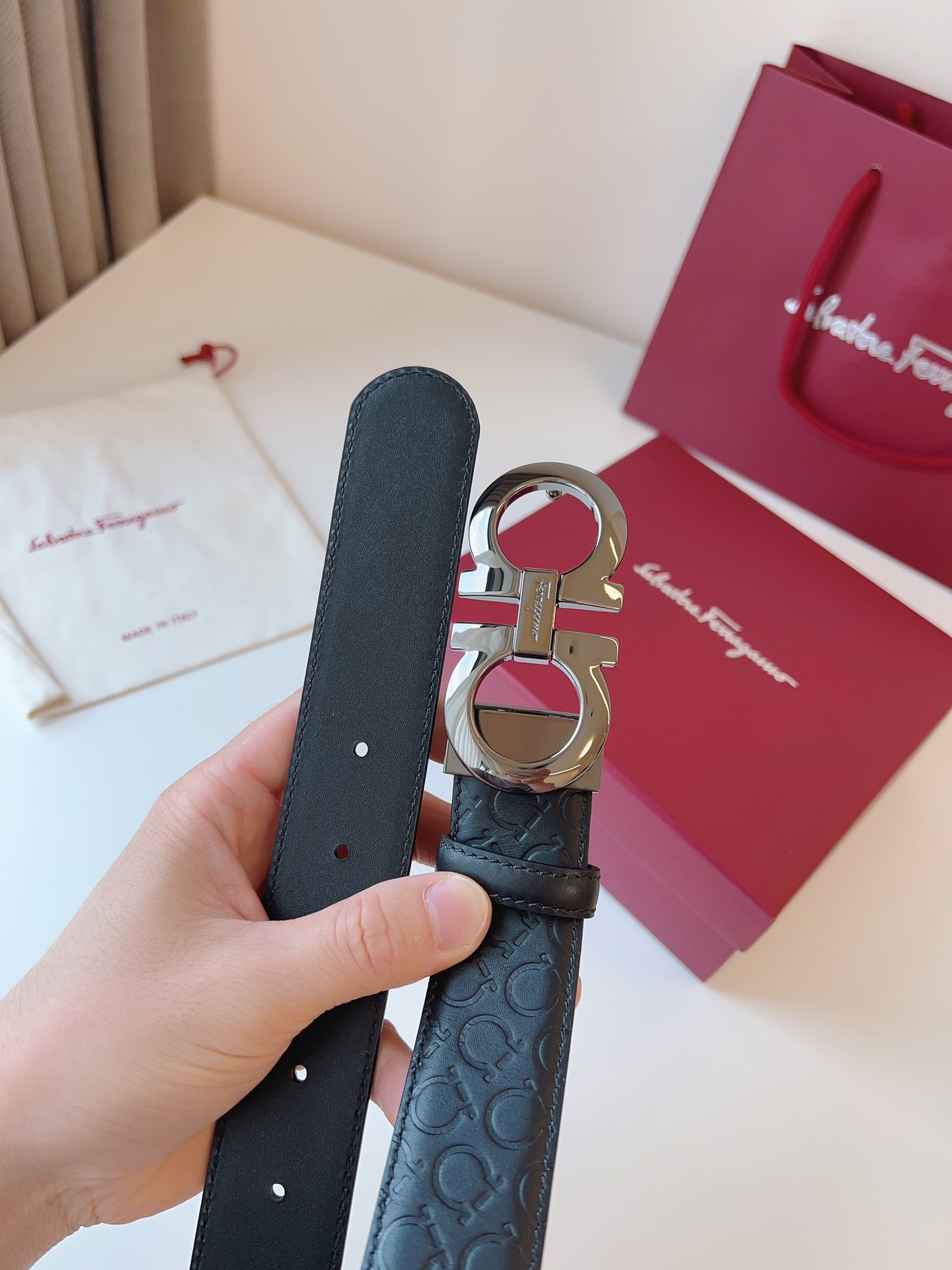 Salvatore Ferragamo Leather Belt 35mm-m