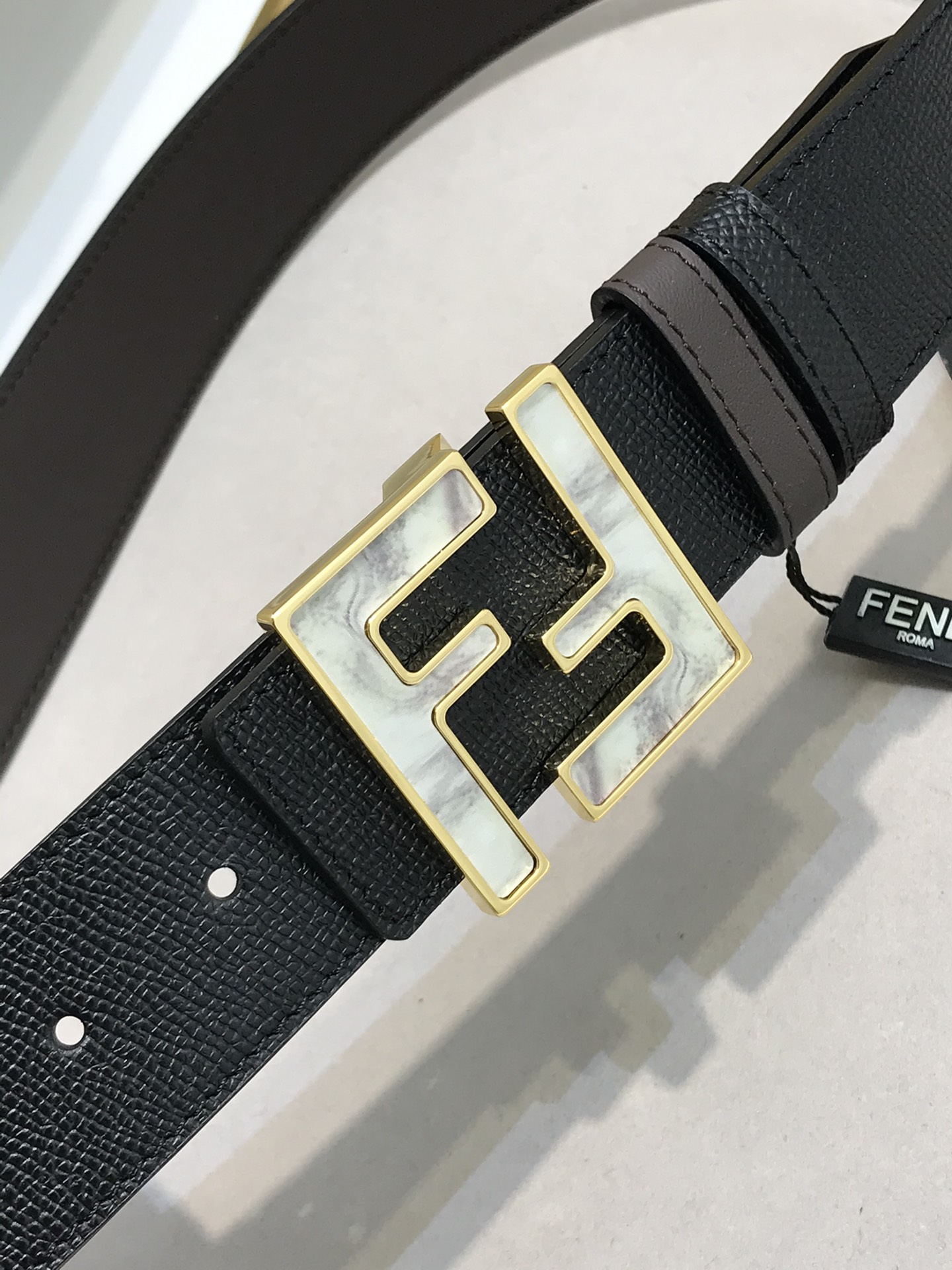 Fendi Leather Belt Cow Leather 38mm