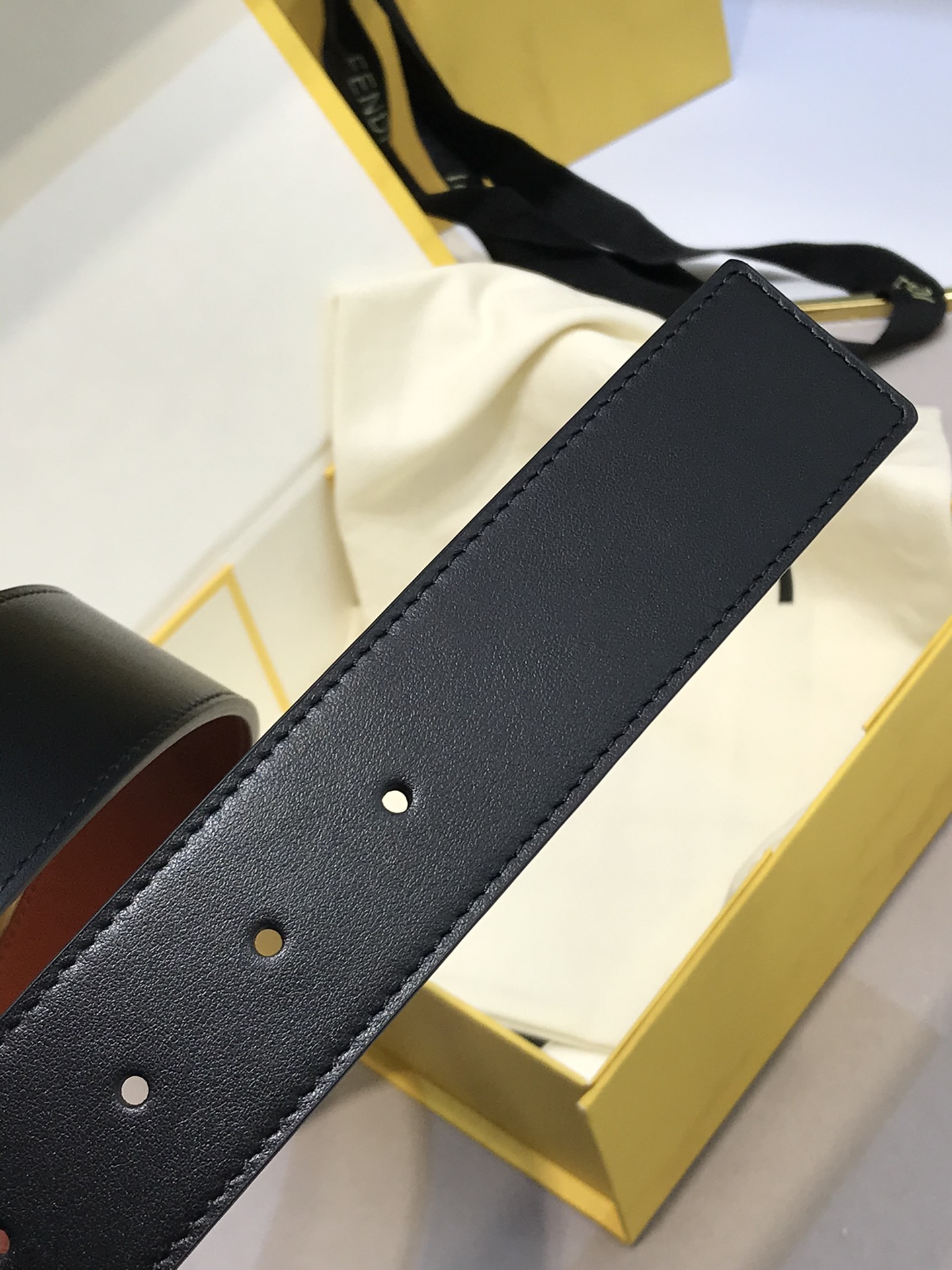 Fendi Leather Belt Cow Leather 38mm