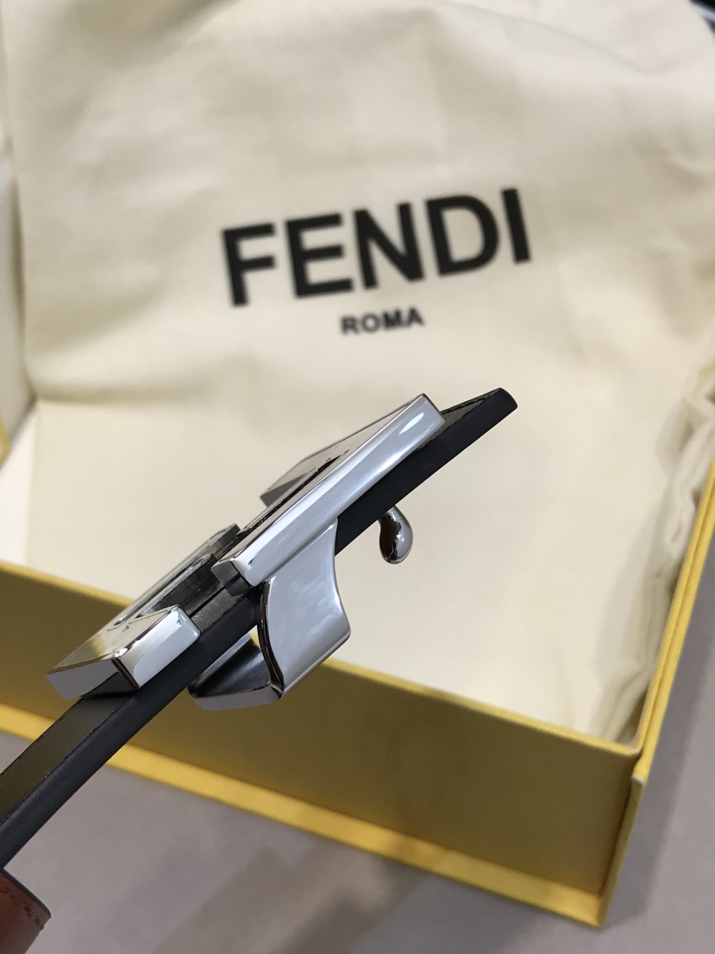 Fendi Leather Belt Cow Leather 38mm