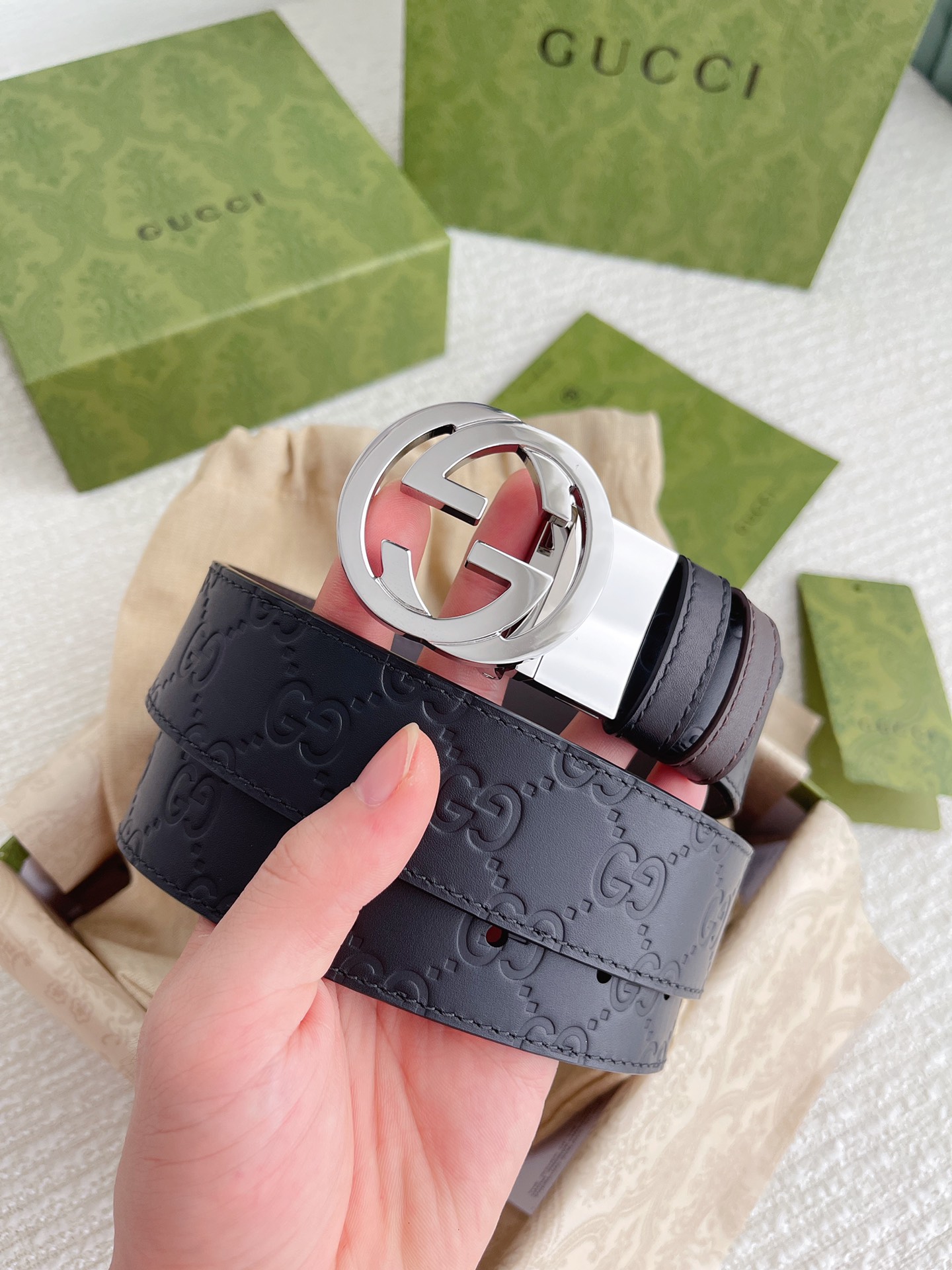 Gucci Male Basic Belt Cow Leather S