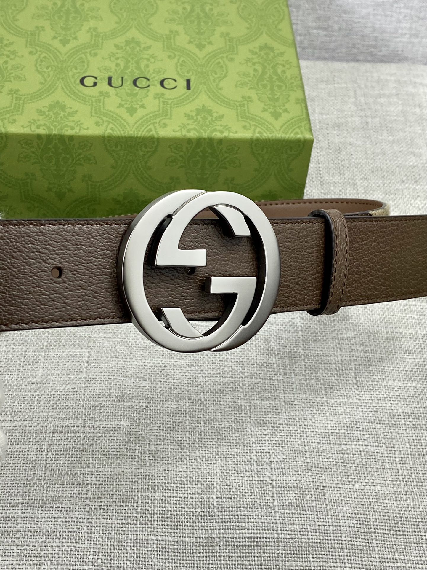 Gucci Male Basic Belt Canvas Gold Wide Width M