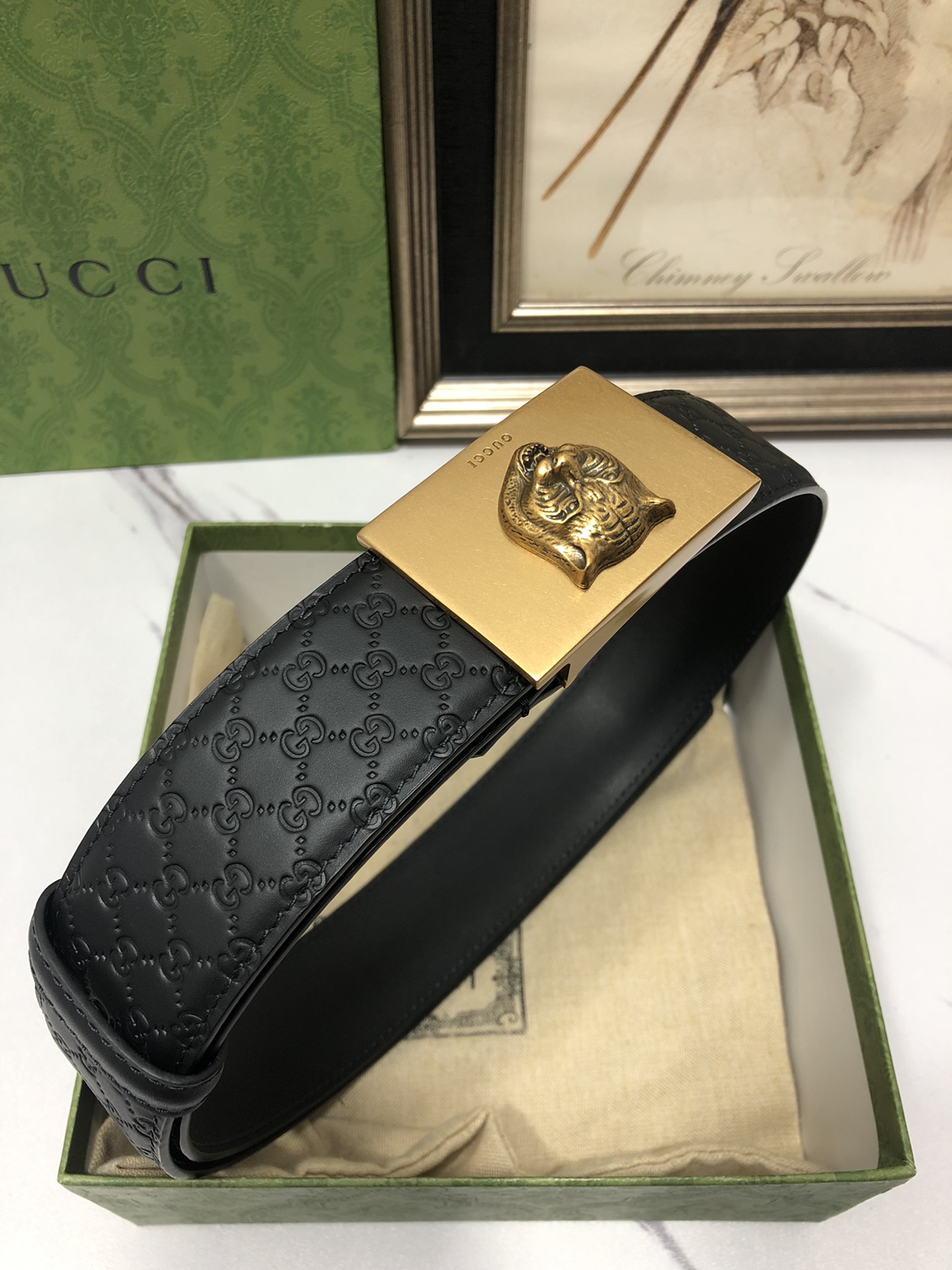 Gucci Male Leather Belt Top Grain Leather