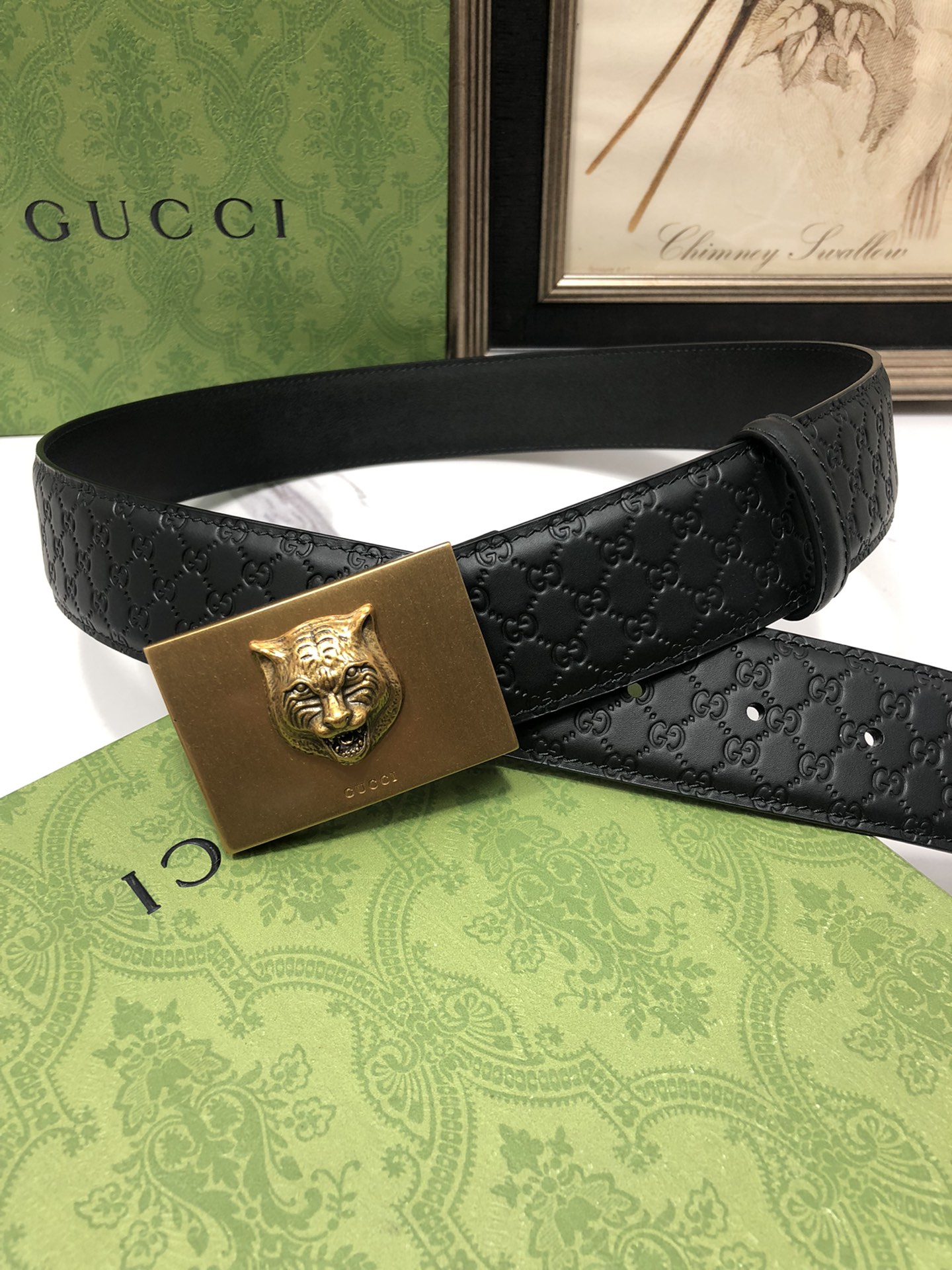 Gucci Male Leather Belt Top Grain Leather