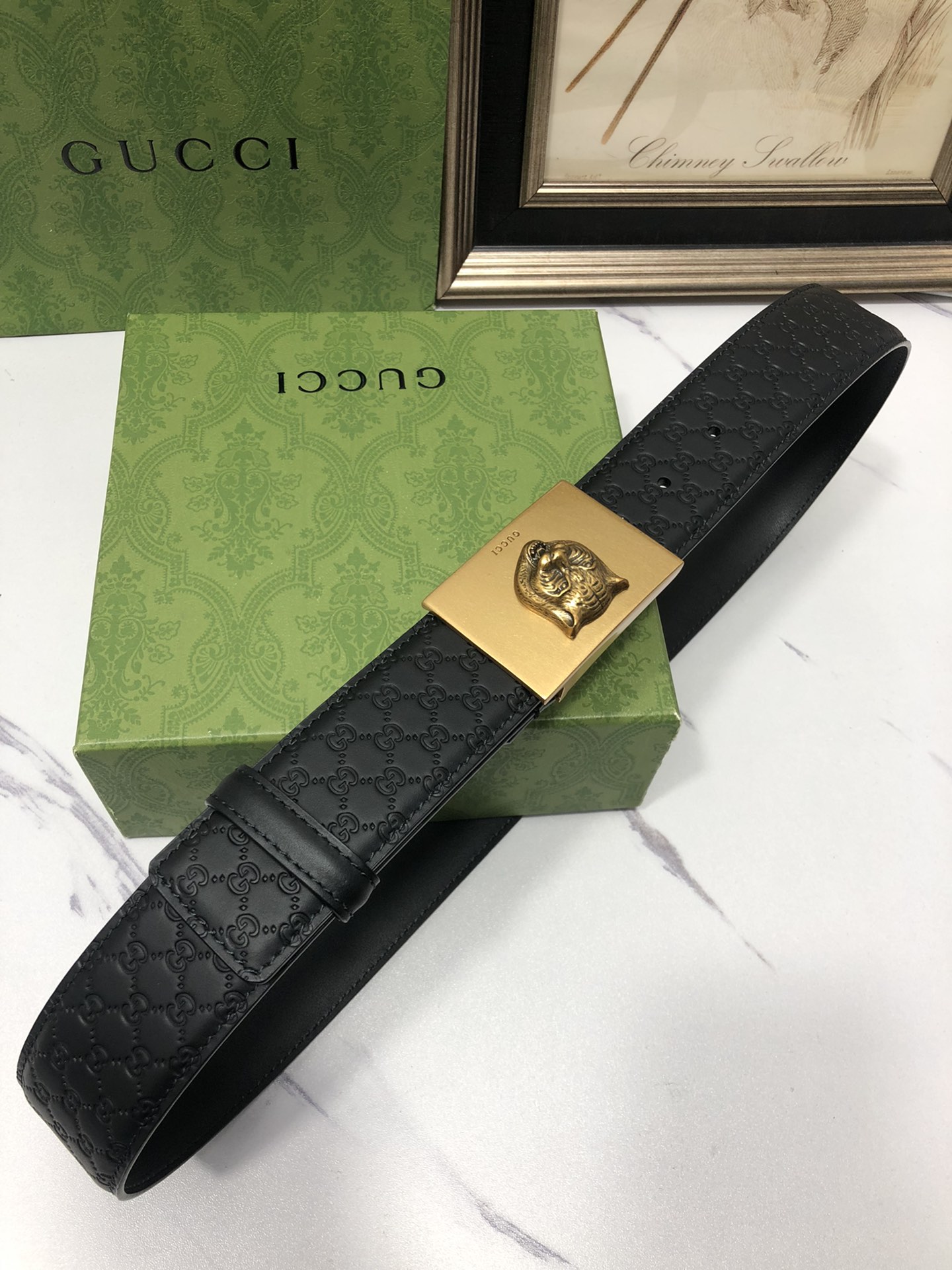 Gucci Male Leather Belt Top Grain Leather