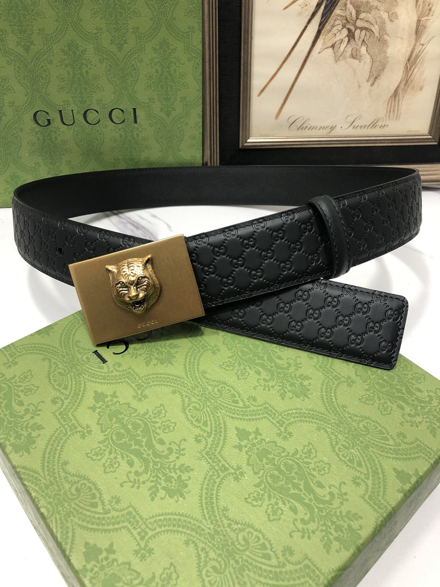 Gucci Male Leather Belt Top Grain Leather