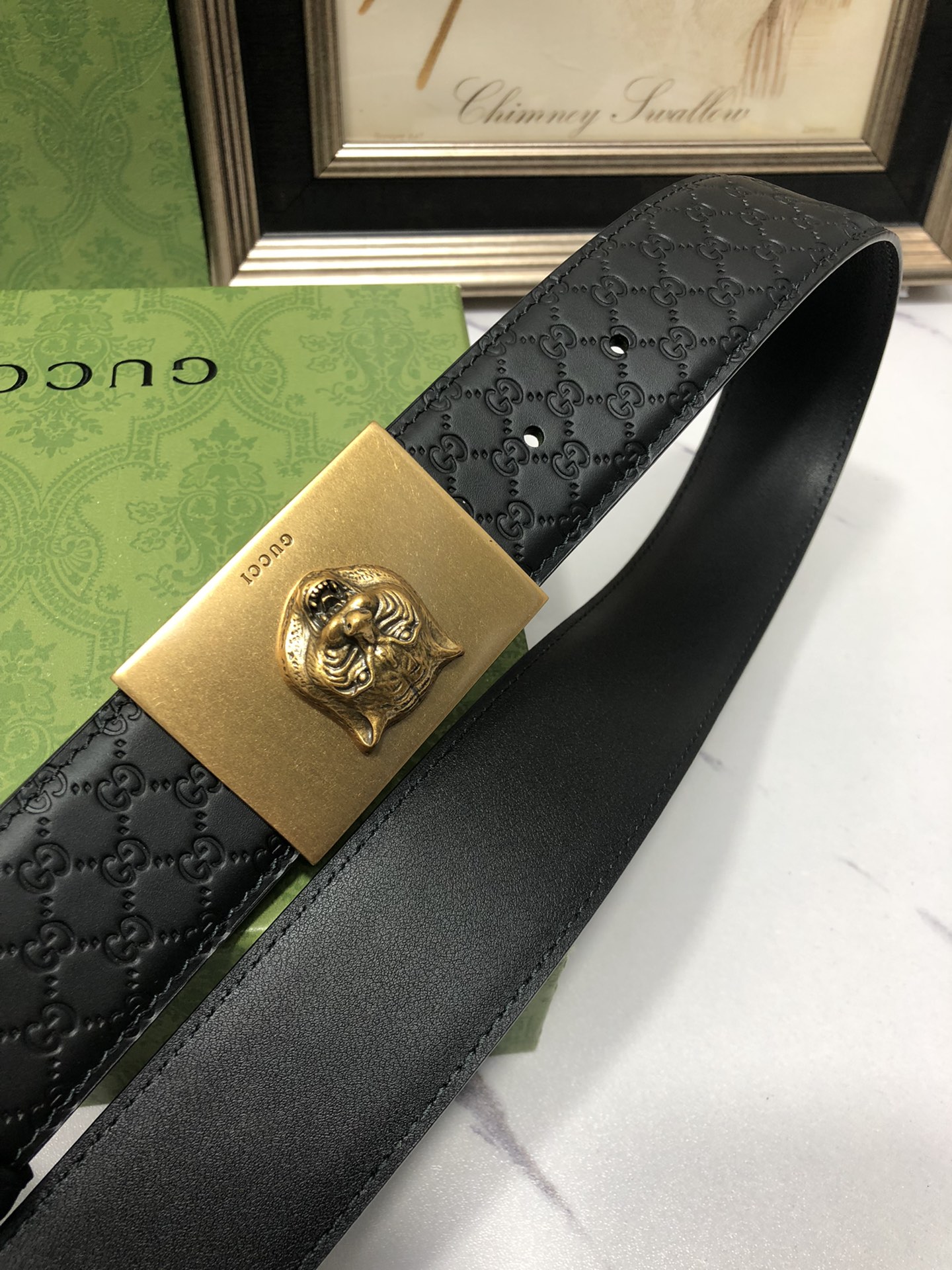 Gucci Male Leather Belt Top Grain Leather